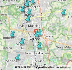 Mappa Via Vincenzo Monti, 20814 Varedo MB, Italia (2.23917)