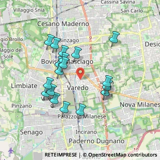 Mappa Via Vincenzo Monti, 20814 Varedo MB, Italia (1.73368)