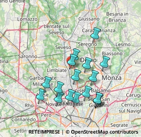 Mappa Via Vincenzo Monti, 20814 Varedo MB, Italia (6.93294)