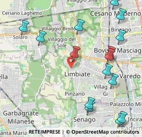 Mappa Via Edoardo Jenner, 20812 Limbiate MB, Italia (2.66333)