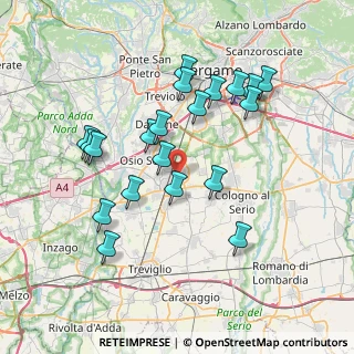 Mappa Via della Repubblica Sud, 24049 Verdello BG, Italia (7.2125)