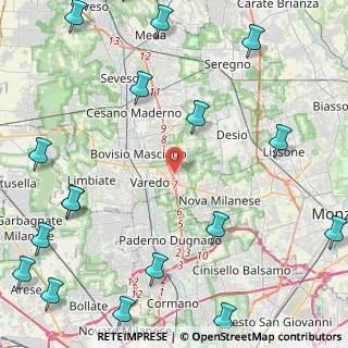 Mappa Via Cividale, 20814 Varedo MB, Italia (6.989)