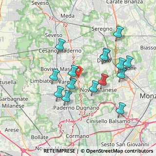 Mappa Via Cividale, 20814 Varedo MB, Italia (3.58667)