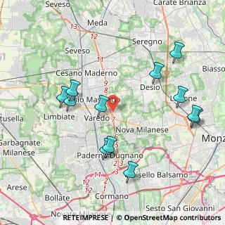 Mappa Via Cividale, 20814 Varedo MB, Italia (4.29583)