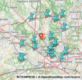 Mappa Via Giuseppe Ungaretti, 21042 Caronno Pertusella VA, Italia (7.74333)