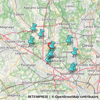 Mappa Via Giuseppe Ungaretti, 21042 Caronno Pertusella VA, Italia (6.21091)
