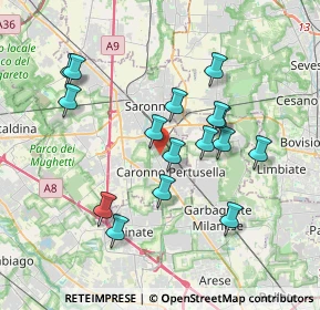 Mappa Via Giuseppe Ungaretti, 21042 Caronno Pertusella VA, Italia (3.45313)