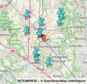 Mappa Via G. Guareschi, 21042 Caronno Pertusella VA, Italia (3.36417)