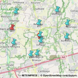 Mappa Via G. Pascoli, 20876 Ornago MB, Italia (2.33636)