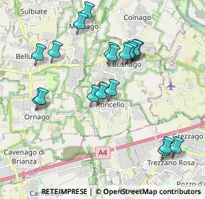 Mappa Via Piave, 20877 Roncello MB, Italia (1.97)