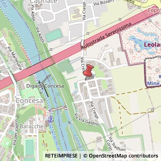 Mappa Via Crespi,  28, 24042 Capriate San Gervasio, Bergamo (Lombardia)