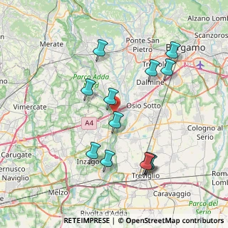 Mappa Via San Marco, 24042 Capriate San Gervasio BG, Italia (7.7125)