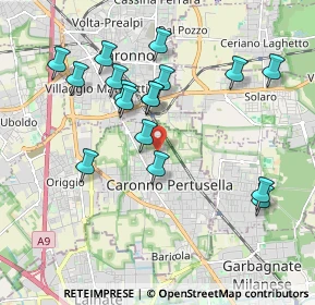 Mappa Via Gianni Rodari, 21042 Caronno Pertusella VA, Italia (1.88941)