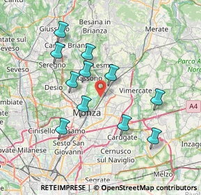 Mappa Piazzetta B. Erba, 20852 Villasanta MB, Italia (6.85909)
