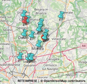 Mappa Piazzetta B. Erba, 20852 Villasanta MB, Italia (6.27176)
