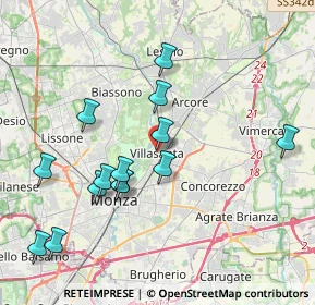 Mappa Piazzetta B. Erba, 20852 Villasanta MB, Italia (3.98857)