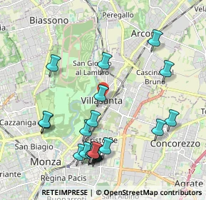 Mappa Piazzetta B. Erba, 20852 Villasanta MB, Italia (2.2175)