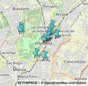 Mappa Piazzetta B. Erba, 20852 Villasanta MB, Italia (1.07846)