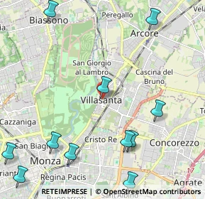 Mappa Piazzetta B. Erba, 20852 Villasanta MB, Italia (2.88364)