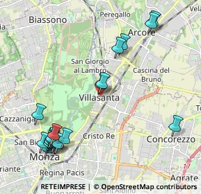 Mappa Piazzetta B. Erba, 20852 Villasanta MB, Italia (2.5175)