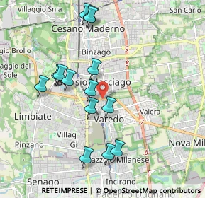 Mappa Via Guglielmo Oberdan, 20814 Varedo MB, Italia (1.90786)