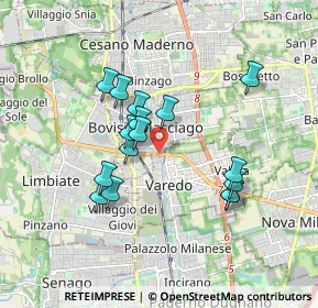 Mappa Via Guglielmo Oberdan, 20814 Varedo MB, Italia (1.53438)