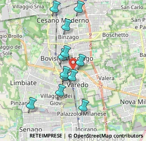 Mappa Via Oberdan, 20813 Bovisio-Masciago MB, Italia (1.6375)