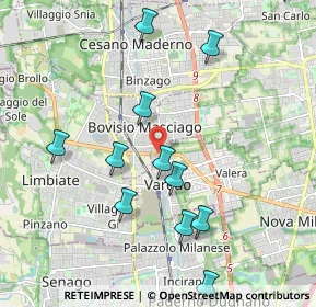 Mappa Via Guglielmo Oberdan, 20814 Varedo MB, Italia (2.23417)