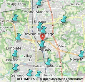 Mappa Via Guglielmo Oberdan, 20814 Varedo MB, Italia (2.45857)