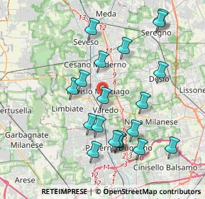 Mappa Via Guglielmo Oberdan, 20814 Varedo MB, Italia (3.90842)