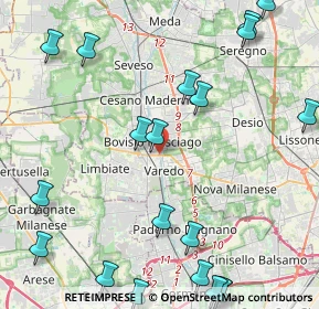 Mappa Via Guglielmo Oberdan, 20814 Varedo MB, Italia (5.9005)