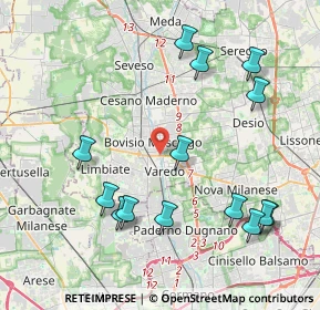 Mappa Via Guglielmo Oberdan, 20814 Varedo MB, Italia (4.55857)