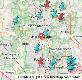 Mappa Via Guglielmo Oberdan, 20814 Varedo MB, Italia (5.50625)