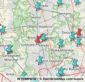 Mappa Via Guglielmo Oberdan, 20813 Bovisio-masciago MB, Italia (6.3005)