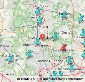 Mappa Via Guglielmo Oberdan, 20814 Varedo MB, Italia (6.225)