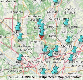 Mappa Via Guglielmo Oberdan, 20814 Varedo MB, Italia (9.9975)
