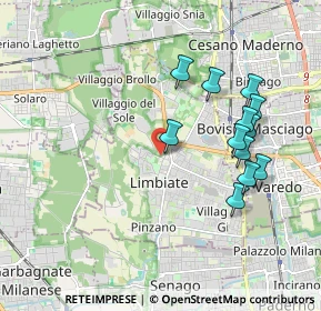 Mappa Via Fratelli Cairoli, 20812 Limbiate MB, Italia (1.865)
