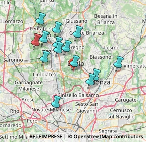 Mappa Via S. Vincenzo Dè Paoli, 20033 Desio MB, Italia (6.63857)