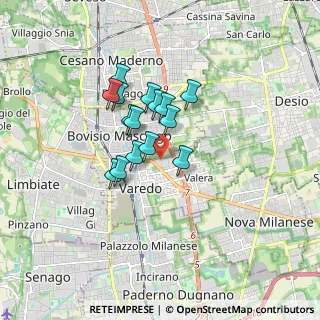 Mappa Via Monte Rosa, 20814 Varedo MB, Italia (1.21867)