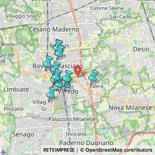 Mappa Via Monte Rosa, 20814 Varedo MB, Italia (1.43333)