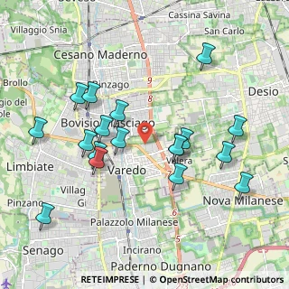 Mappa Via Monte Rosa, 20814 Varedo MB, Italia (1.99444)