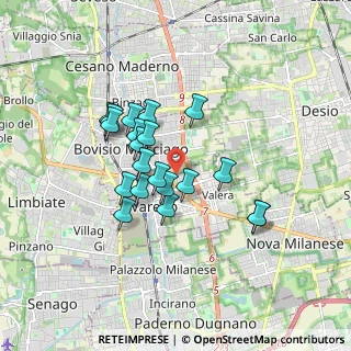 Mappa Via Monte Rosa, 20814 Varedo MB, Italia (1.3985)
