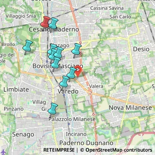 Mappa Via Monte Rosa, 20814 Varedo MB, Italia (1.90364)
