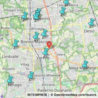 Mappa Via Monte Rosa, 20814 Varedo MB, Italia (2.895)