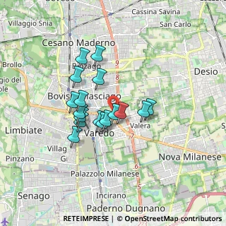 Mappa Via Monte Rosa, 20814 Varedo MB, Italia (1.32059)