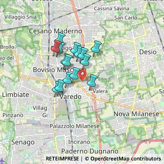 Mappa Via Monterosa, 20814 Varedo MB, Italia (1.25133)