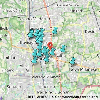 Mappa Via Monterosa, 20814 Varedo MB, Italia (1.433)
