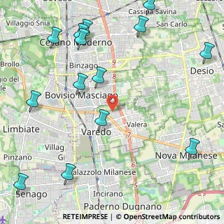 Mappa Via Monterosa, 20814 Varedo MB, Italia (2.915)