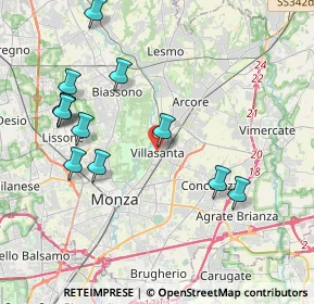 Mappa Via F. Confalonieri, 20852 Villasanta MB, Italia (4.275)