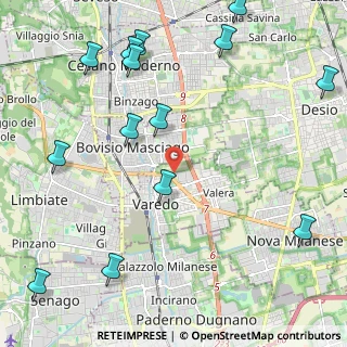 Mappa Via Stelvio, 20814 Limbiate MB, Italia (2.875)